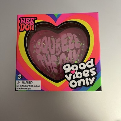 Schylling NeeDoh Good Vibes Only Heart Squeeze The Day Pink Toy Nee Doh