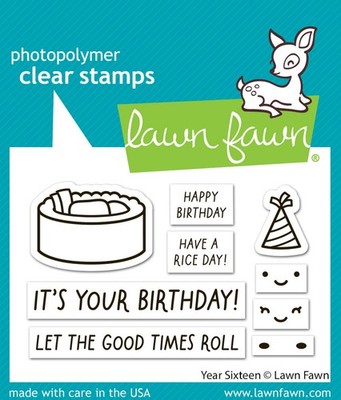Lawn Fawn, clear stamp, year sixteen