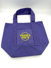 Trader Joe  s Reusable Canvas Tote Bag   Purple  Green   Limited Edition   New