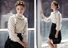 Zimmermann Empire Papier Bodice Blouse Size 0 AU 8 US 4 Long Sleeve Cotton