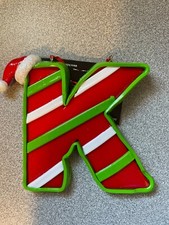 Initial Letter  K  Santa Resin Christmas Ornament 4  x 3.0  x .5  NEW Holiday