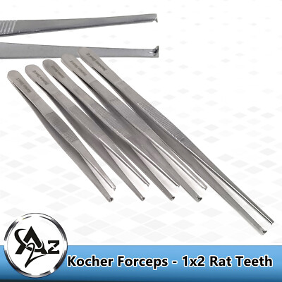 Thumb Tissue Kocher Forceps 1x2 Teeth Blunt Rat Tooth Surgical Lab Instruments