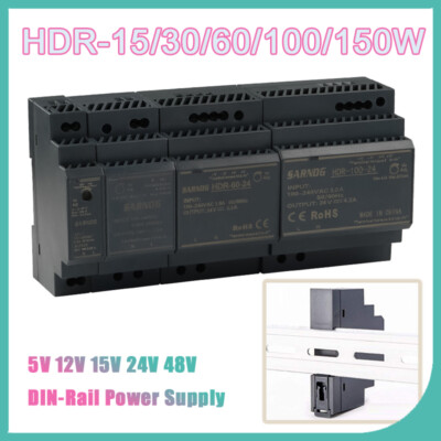 DIN Schiene Netzteil Schaltnetzteil Überlastschutz HDR-15/30/60/100/150W 5V-48V