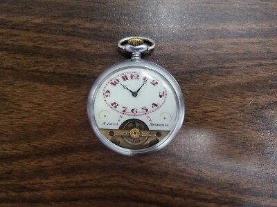 Vintage Hebdomas Jours Days Swiss Pocket Watch Runs