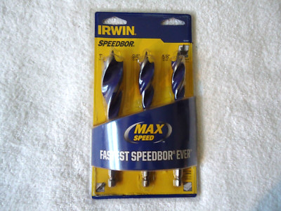 '' NIP '' Irwin # 3041003 Speedbor 3 Bit Set,1,1'',1,3/4'',1,5/8'' '' Great Gift Item