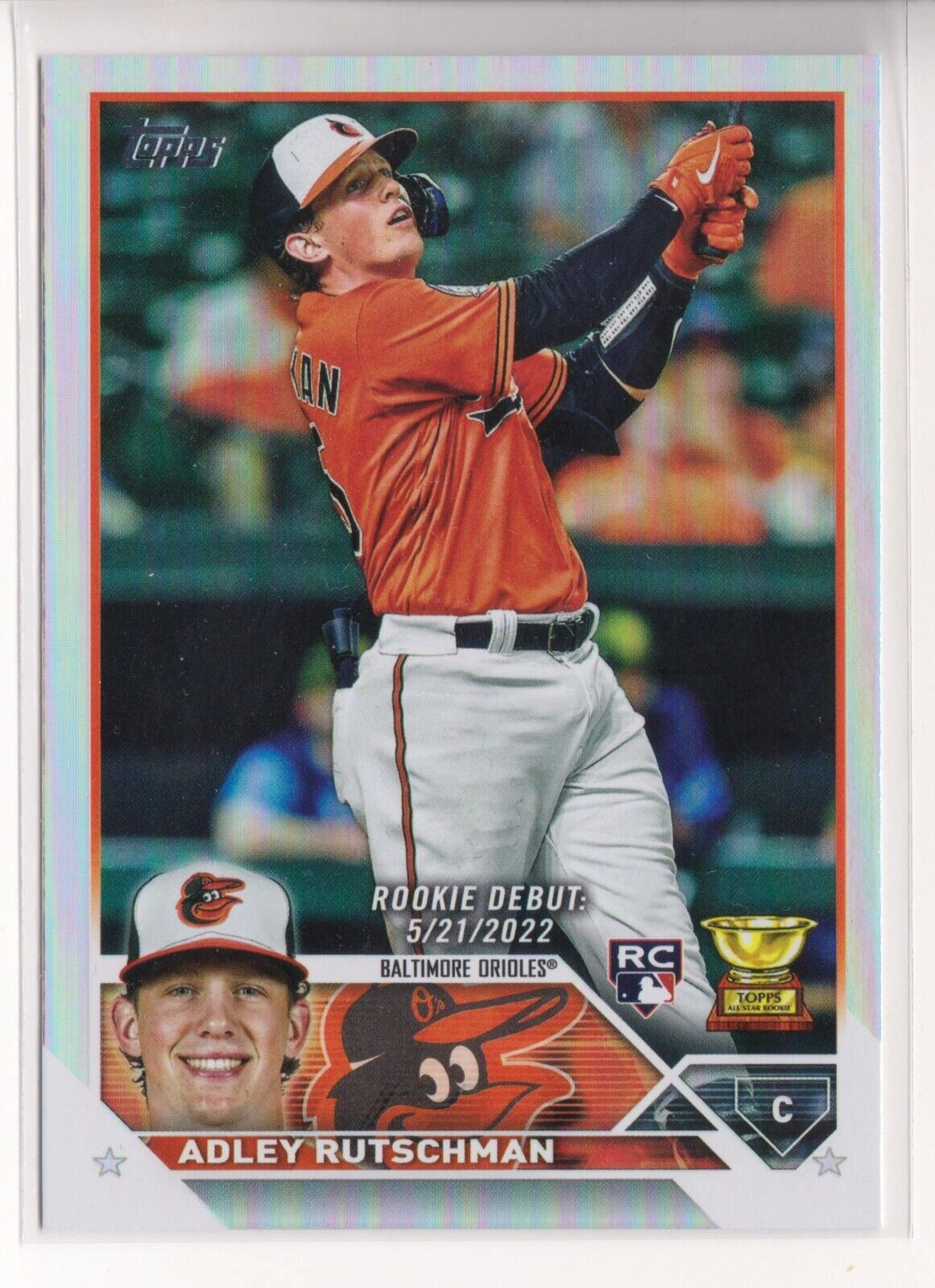 Adley Rutschman 2023 Topps Update RC Debut RAINBOW FOIL Baltimore Orioles #US180
