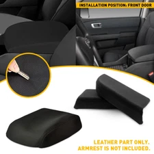 For Honda Pilot 09-15 Black Front Door Armrest Center Console Leather Cover EOA