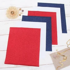 Threadart Red White & Blue 10" x 12" Glitter Heat Transfer Vinyl Precut Sheets