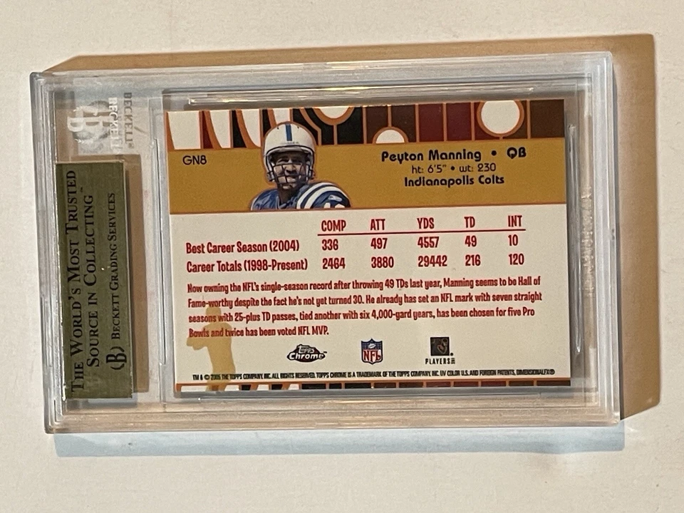 2005 Peyton Manning Topps Golden Annv. Gold Nuggets BGS 9.5 #GN8 Pop 1 Non Highe - Image 3 of 3