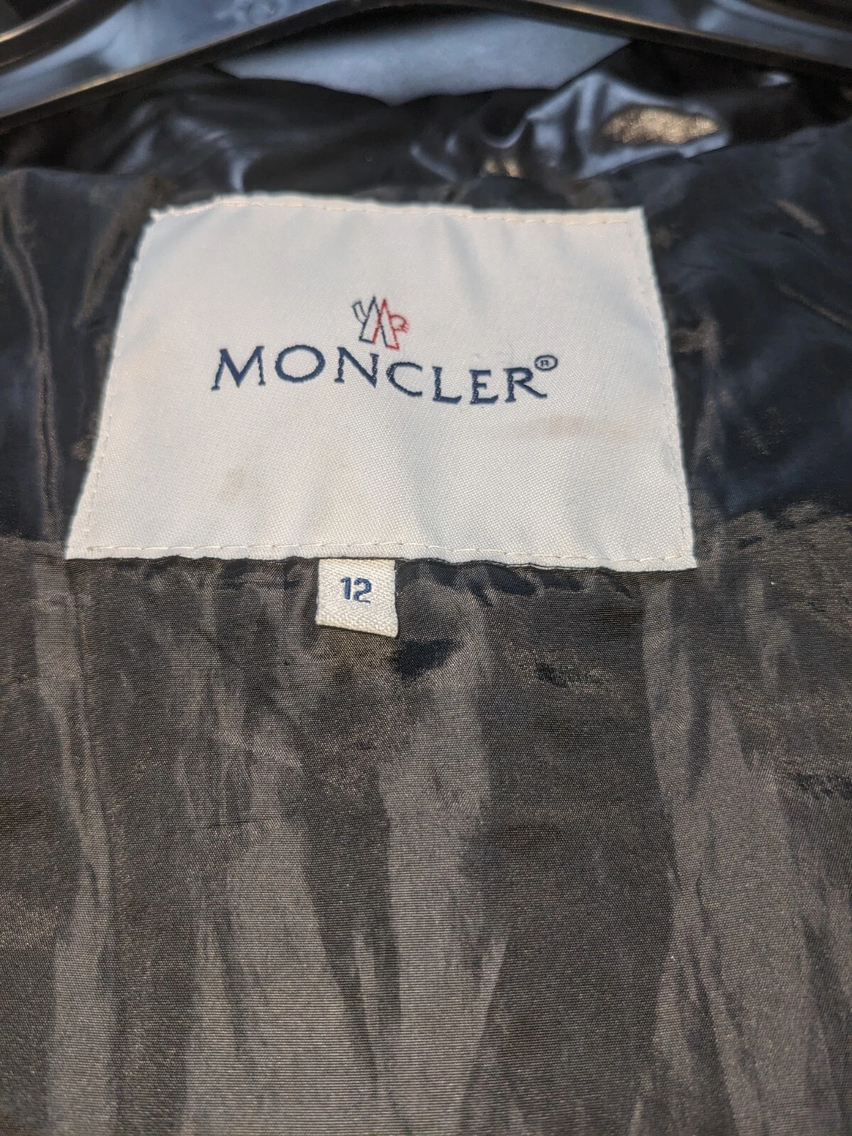 Moncler piumino nero bambino ragazza taglia 12 cappuccio pelliccia