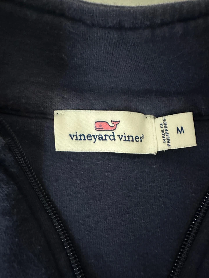 VINEYARD VINES Azul Marino Algodón 1/2 Cremallera Jersey Chaqueta Niño M Foto 3 de 4