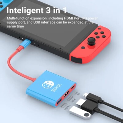 Nintendo Switch OLED 3-in-1 Type-C Hub Adapter USB-C to USB