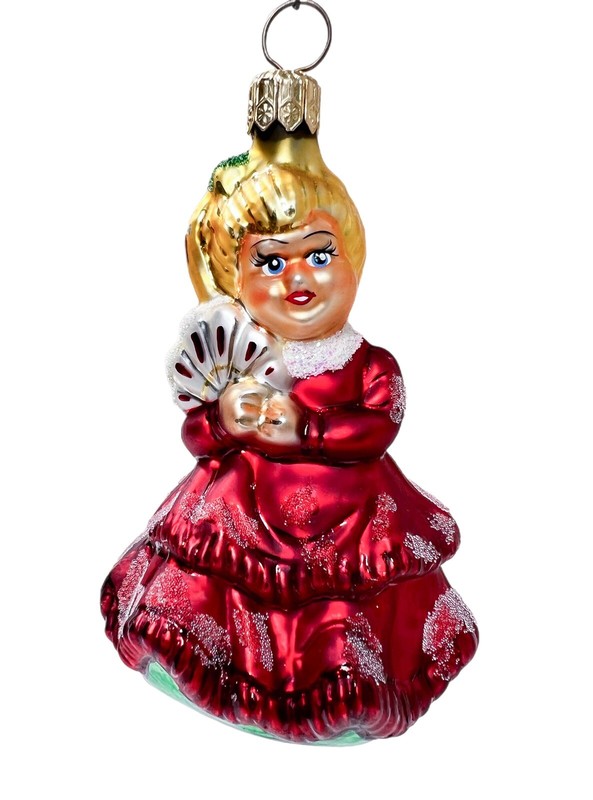 CHRISTOPHER RADKO Miss Holiday Southern Belle Peppermint Girl Christmas Ornament