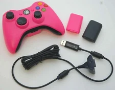 GENUINE Microsoft Xbox 360 PINK Play & Charge Wireless Controller Battery Kit
