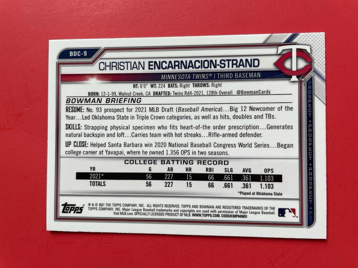 2022 Christian Encarnacion Strand RC Rookie Bowman Chrome Blue