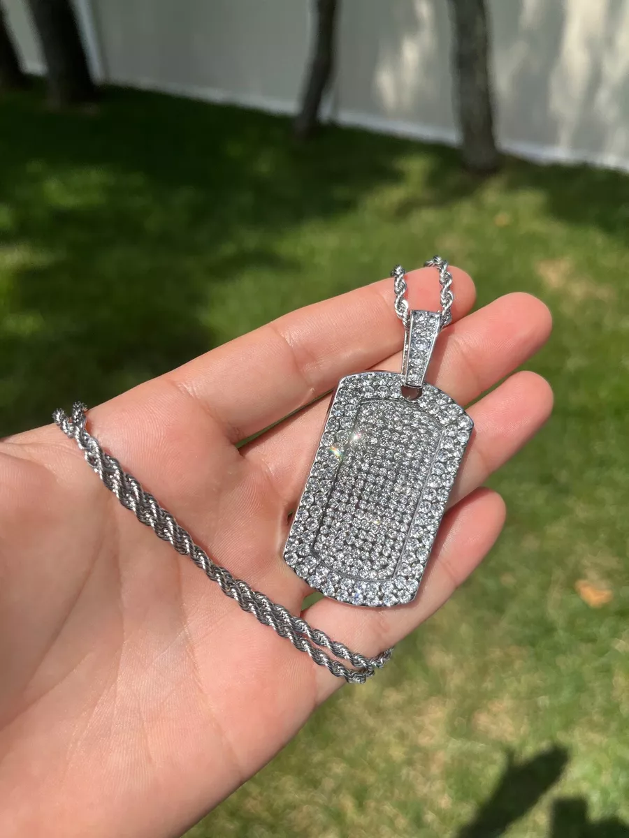 Bling dog cheap tag necklace