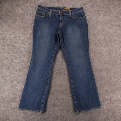 Tommy Jeans Womens 15 Juniors Stretch Mid Rise Boot Cut Blue Med Wash Fade