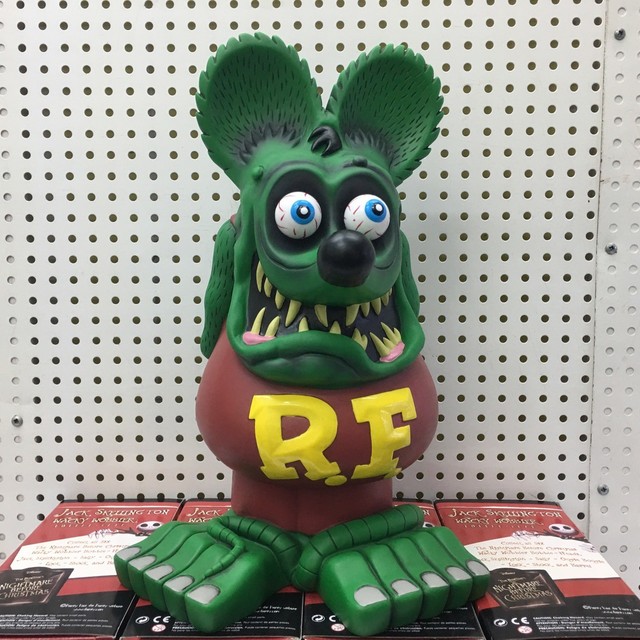 33CM Animation Figure RAT FINK Green Action Statue PVC Model Collection