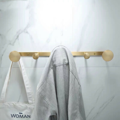 Brass Towel Hook Brushed Gold Bathroom Towels Modern Round