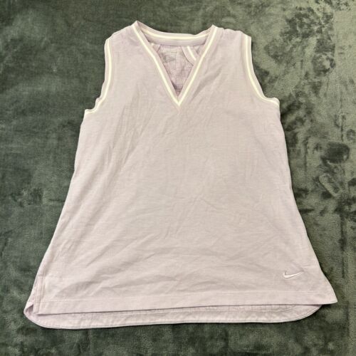 Nike Tank Top Womens Small Pink White Shirt Sleeveless Running Athletic Gym - Picture 1 of 7