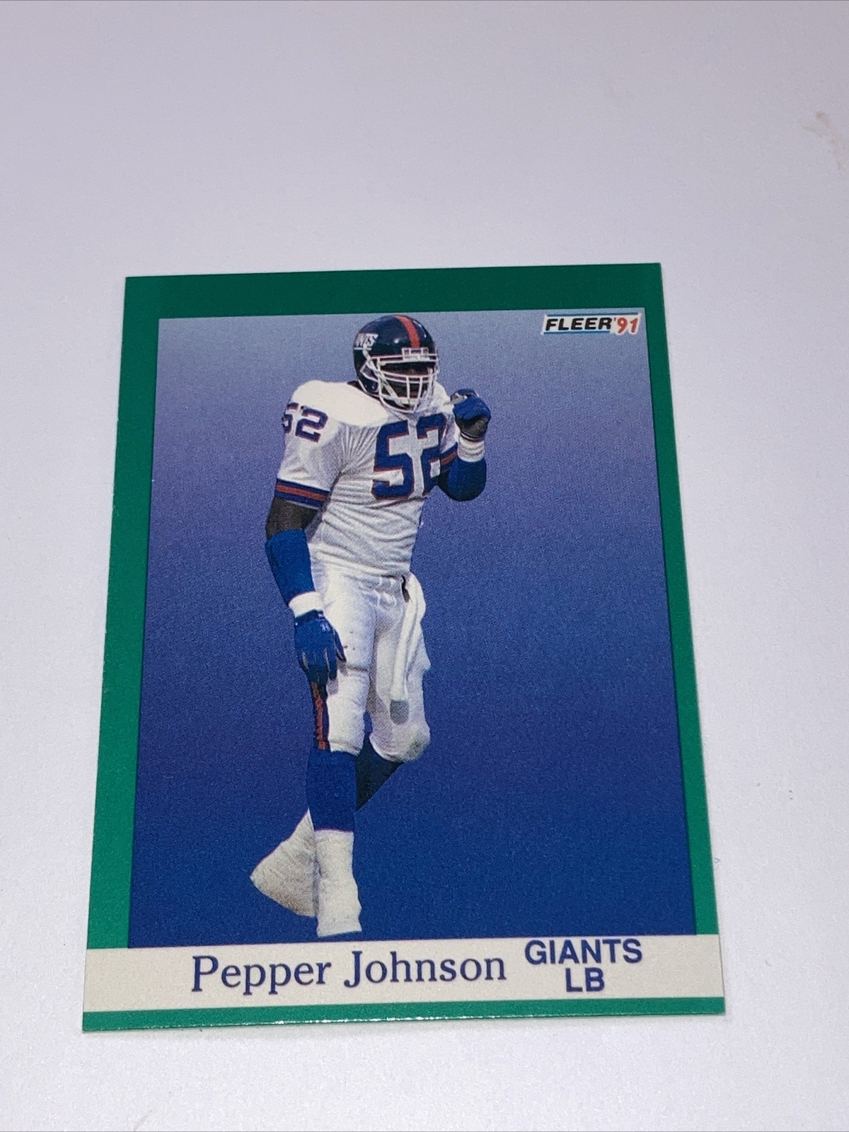 1991 Fleer Pepper Johnson #314 New York Giants