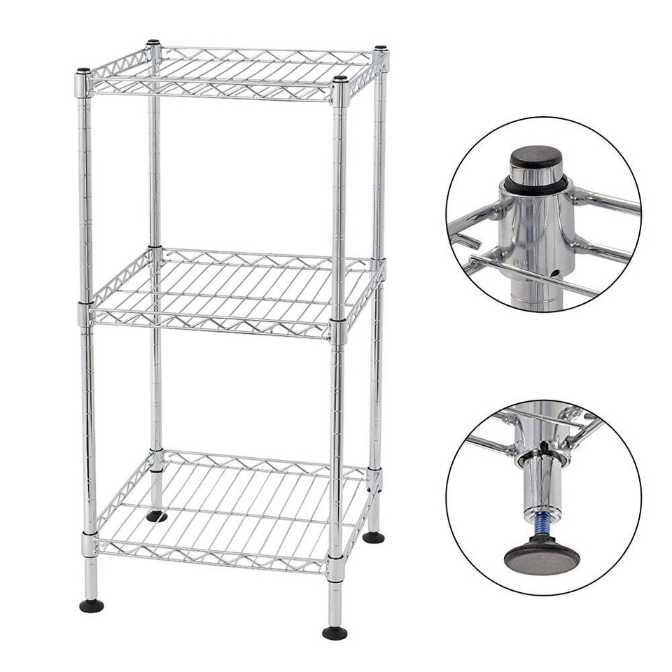 High Quality 3 Tier Metal Wire Rack Shelving Storage Unit Organizer ...