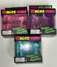 Schylling Needoh Nice Cube Sensory Toy with a Super Solid Squish- 3 Pack
