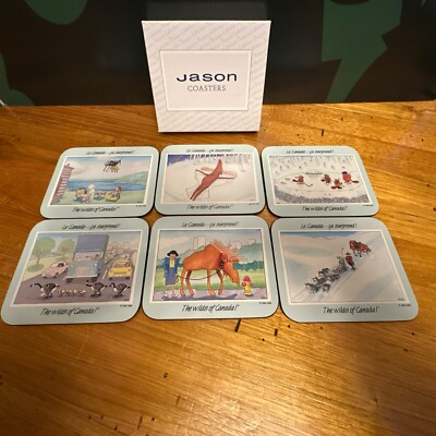 Jason The Wilds Of Canada Coasters Cork Backed Set Of 6 NEW in the original box!