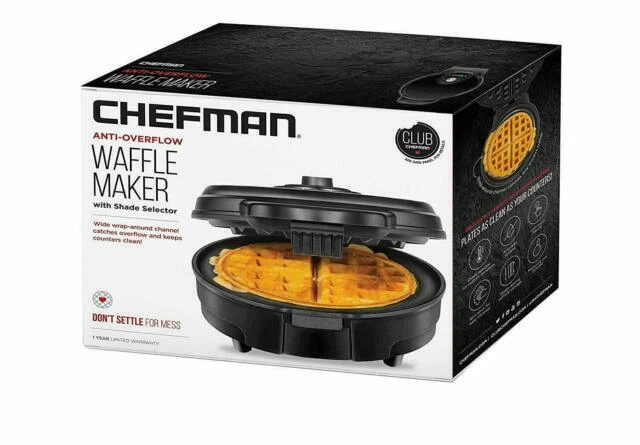 Chefman Anti-Overflow Belgian Waffle Maker - Black