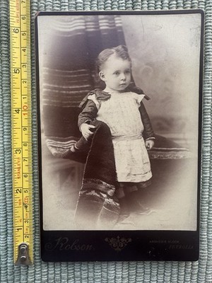 Antique Cabinet Card Child Portrait c1890s Named Walter N Scat