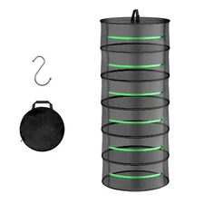 YSSOA Herb Drying Rack Hanging 6 Layer 24'' with Zipper & 6 Layer, Black 