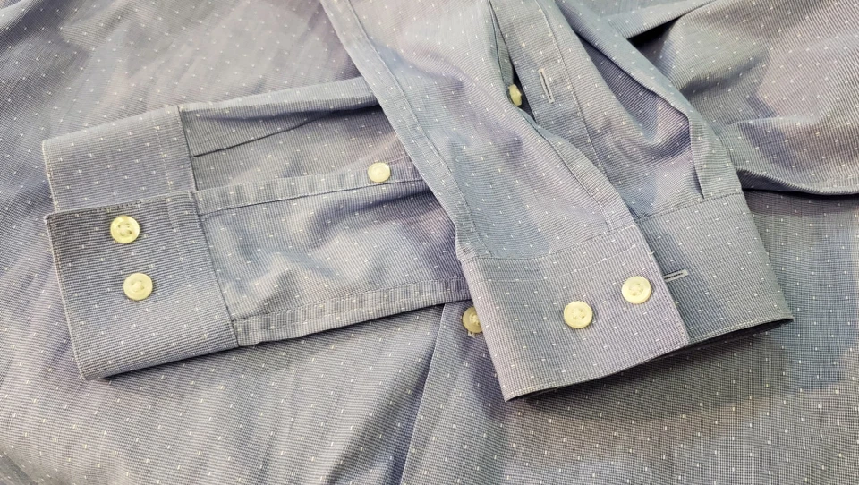 Hugo Hugo Boss Red Label  Blue White Accent Button Down Dress Shirt Men’s Large - Image 4 of 4