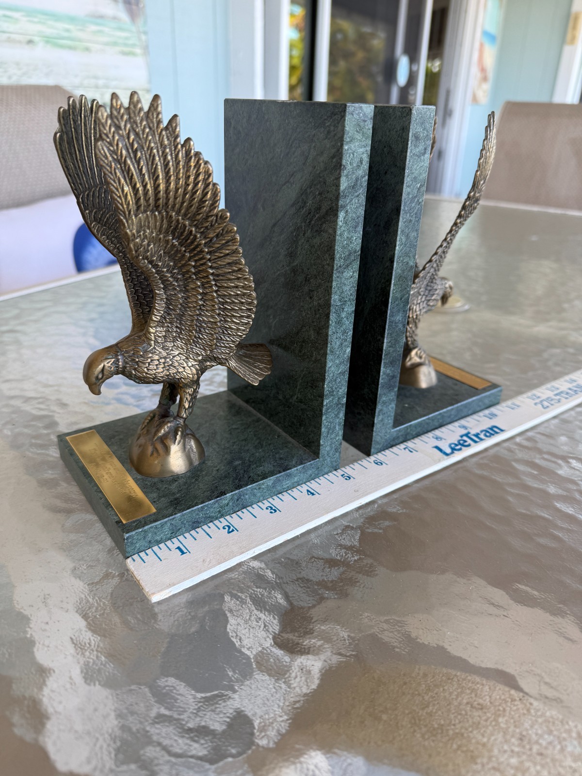 Vintage American Eagle Solid Brass, Bookends with… - image 12