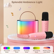 FanFun Karaoke Machine with 2 Wireless Microphones for Adults Kids, Mini Karaoke