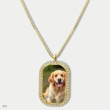 Gorgeous Cute Golden Retriever Dog Fashion Pendant Necklace Chain Image Dog Tag