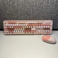 Mofii Sweet Wireless Keyboard and Mouse Combo Set, Milk Tea Colorful