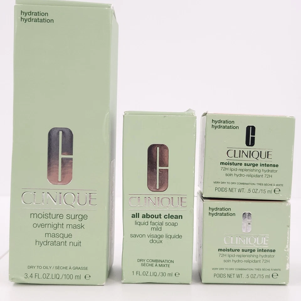 Clinique Lot of 5 Moisture Surge Mask Hydrator Facial Soap Makeup Remover NEW - Image 4 of 4