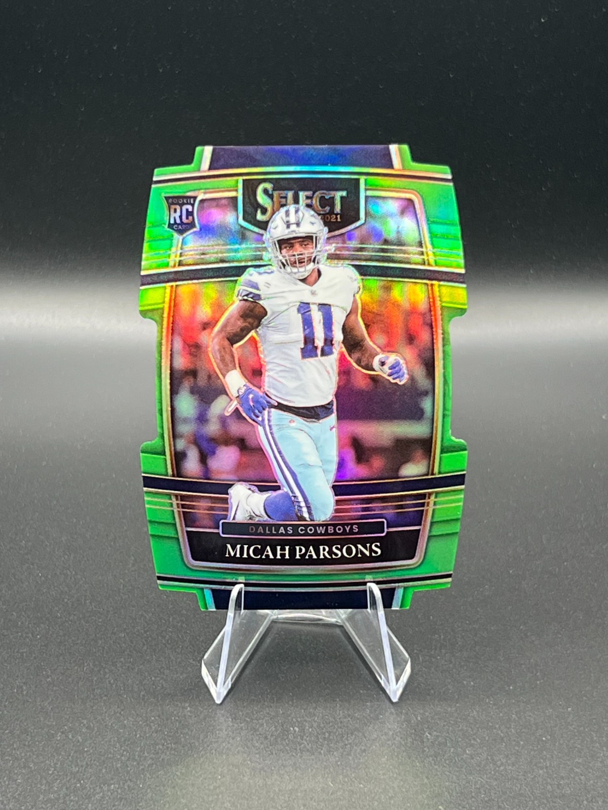 2021 Panini Select - Micah Parsons #85 Neon Green Prizm Die-Cut /349 Rookie (RC)