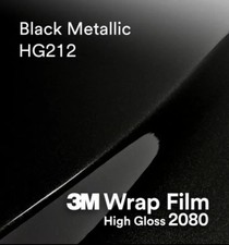 3M 2080 HG212 HIGH GLOSS BLACK METALLIC BEST VINYL WRAP  / NEXT DAY DELIVERY