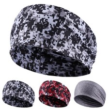 Women Men Boho Sports Sweat Sweatband Headband Yoga Gym Stretch Head Hair Band