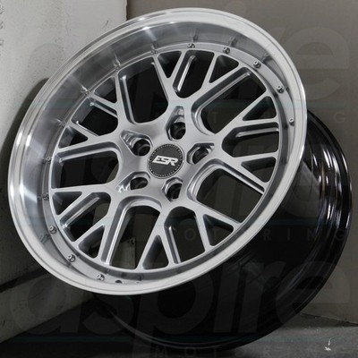 ESR CS11 Silver Machined  Wheels 18x9.5 +35 5x114.3 18 Inch Deep Dish Rims Set 4