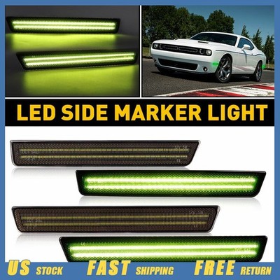 Front Rear Smoked LED Bumper Side Marker Lights Fit Dodge Challenger 2015-2022 E