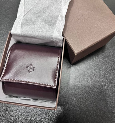 Patek Philippe Brown Leather Watch Travel Case   Luxury Service Pouch Full Box