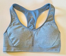 Moving Comfort Racerback Sports Bra with Removable Pads - Size Medium - Lt Blue