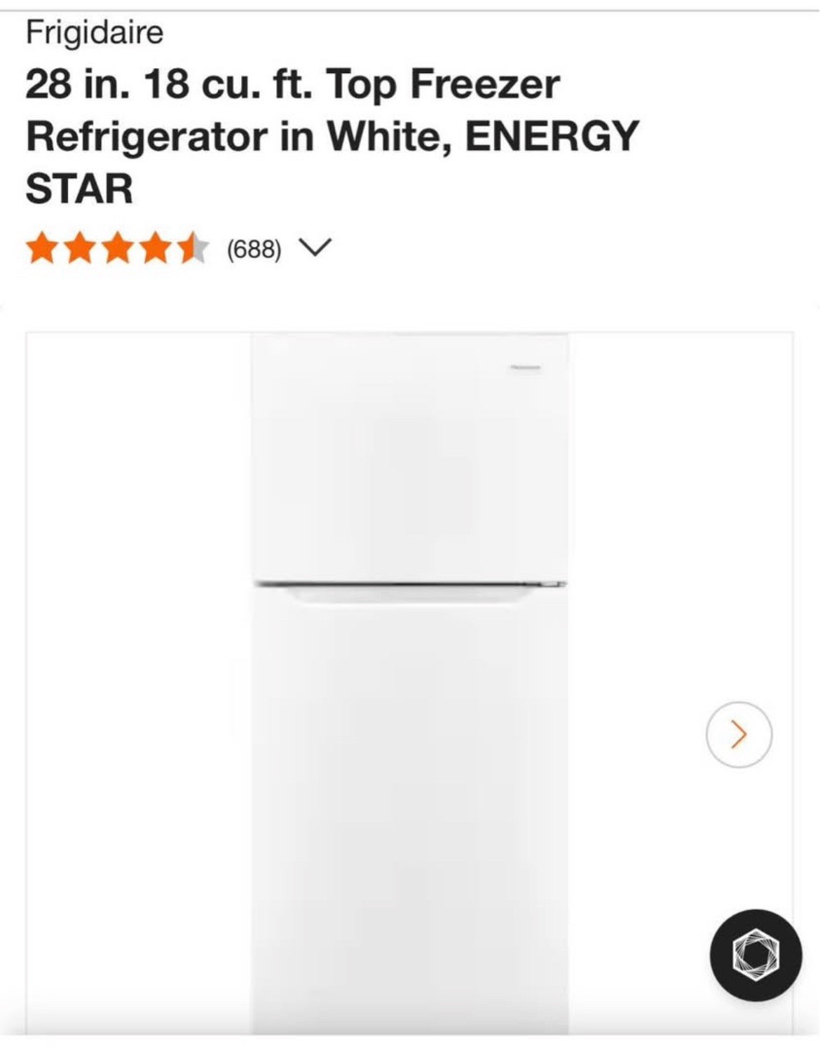 28 in. 18 cu. ft. Top Freezer Refrigerator in White, ENERGY STAR