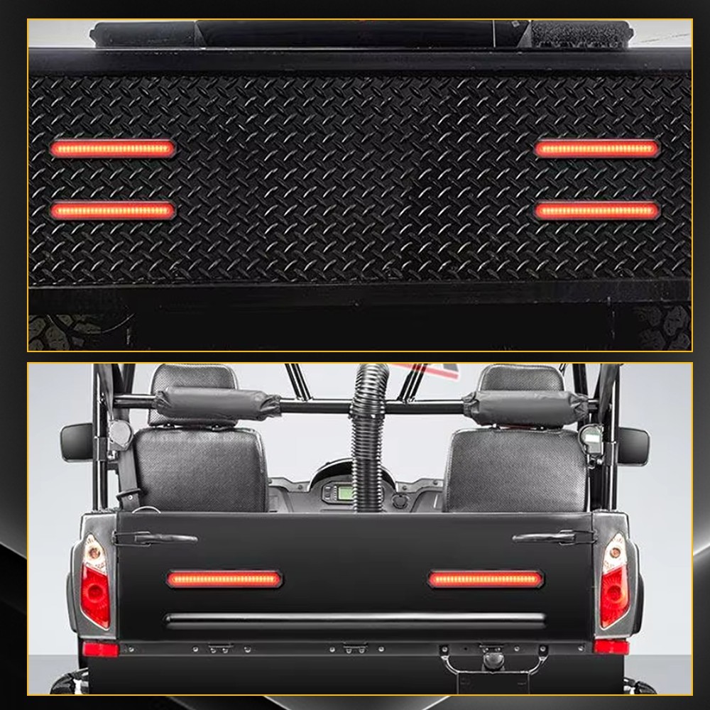 2x Red/Amber 9" Truck Trailer LED Tail Light Turn Signal Brake Lamps Flowing DRL