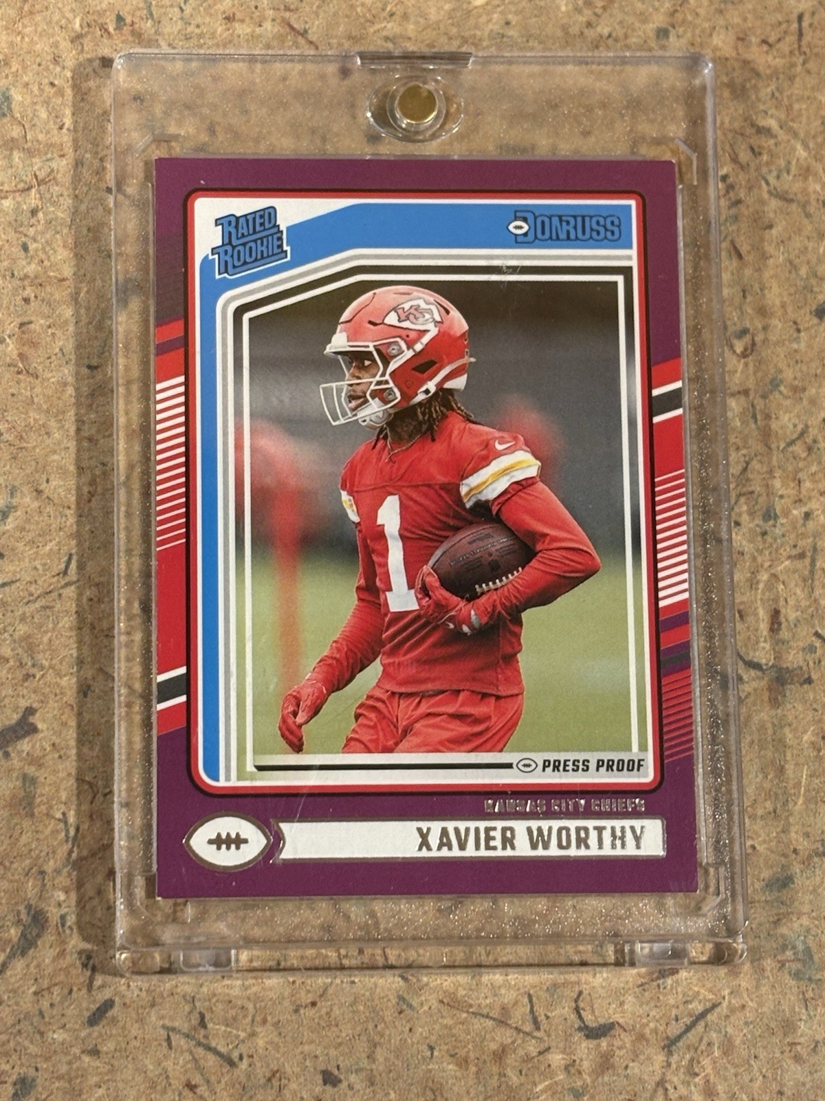 2024 Panini Donruss - Rated Rookie Xavier Worthy #398 Purple Press Proof (RC)