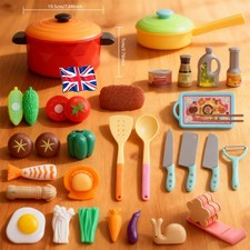 35Pcs Kids Kitchen Toy Set Pretend Play Cooking Accessories Kitchen Role-Playing