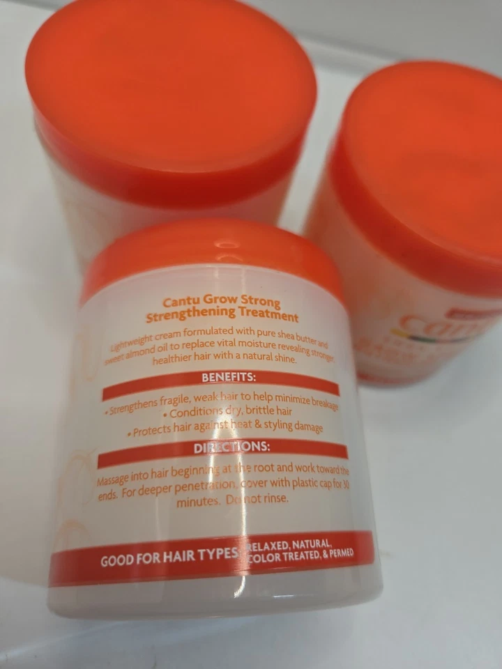 Paquete de 3 - Tratamiento de hebras frágiles fortalecedor fuerte de manteca de karité cantu  Foto 2 de 3