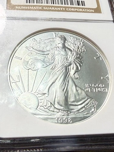 1998 American Silver Eagle $1 NGC MS69 1 oz .999 Fine Silver Coin –Lower Mintage